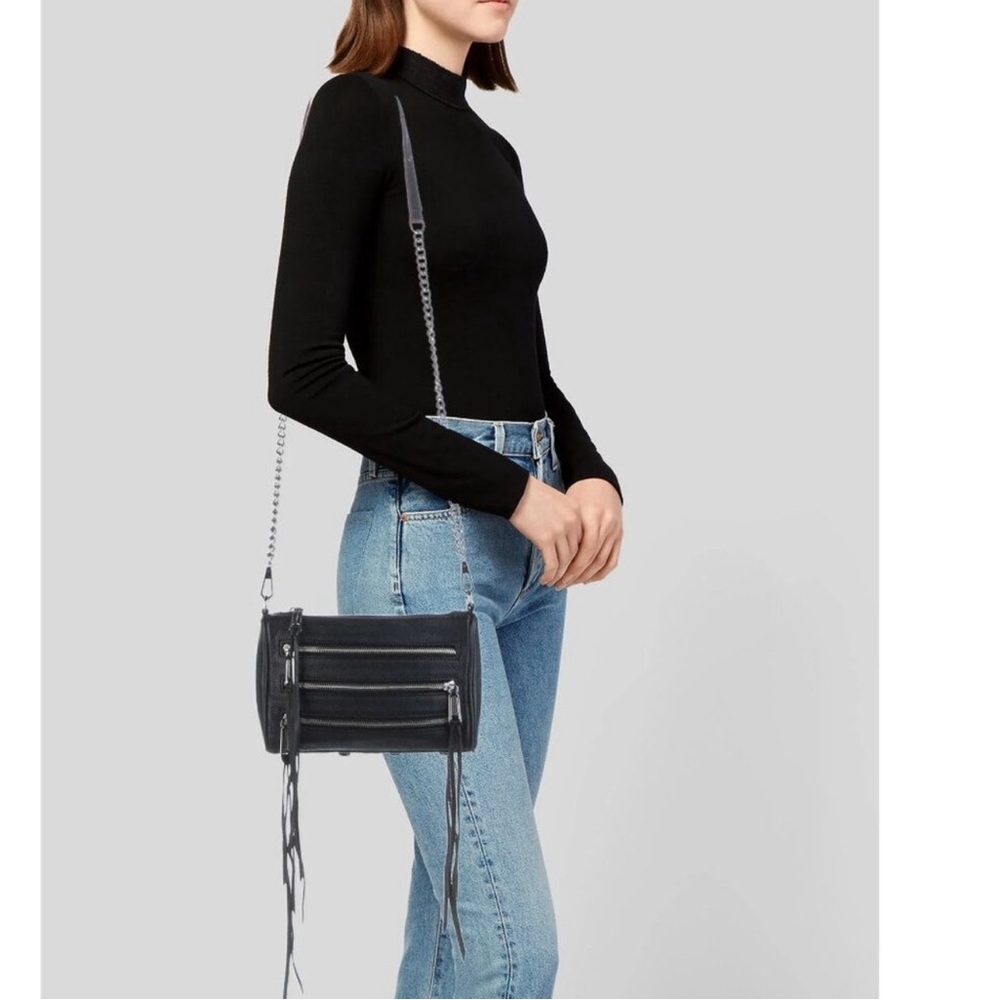 Rebecca Minkoff 3 Zip Moto Leather Crossbody Bag